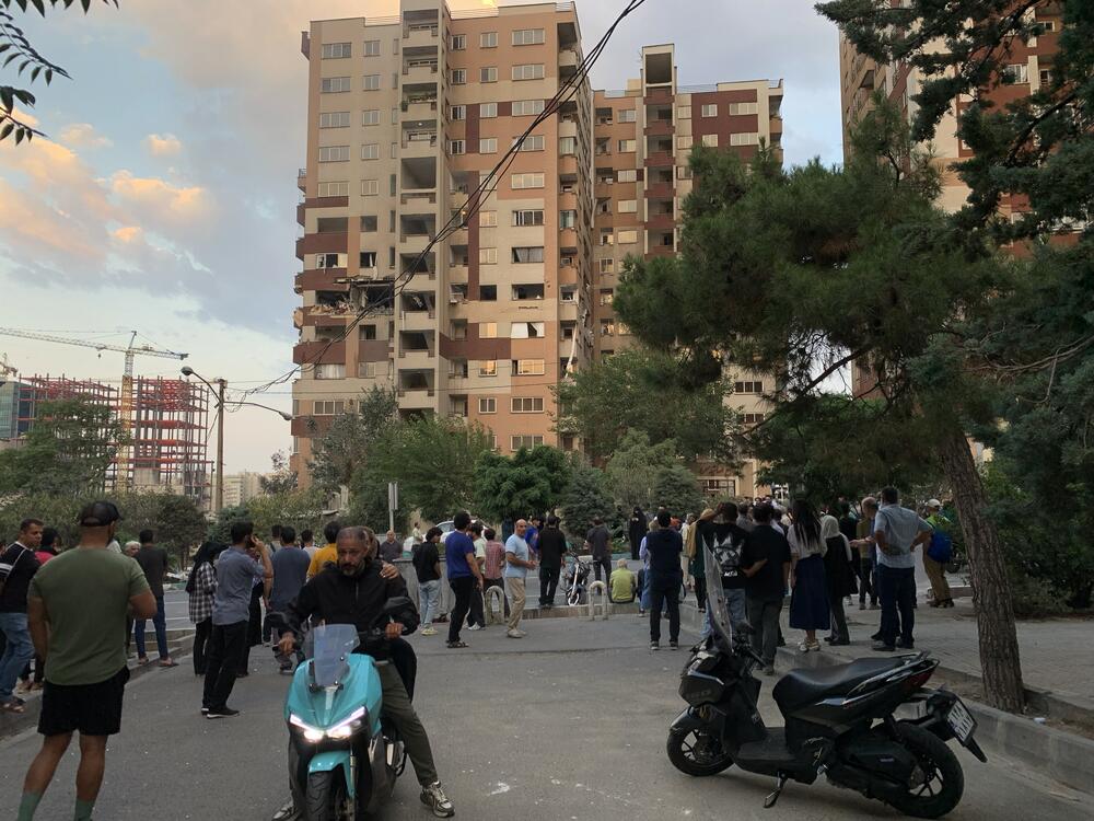 A view of a damaged building on Farahzadi Boulevard in the Iranian capital, Tehran, following the Israeli attack, on June 13, 2025.