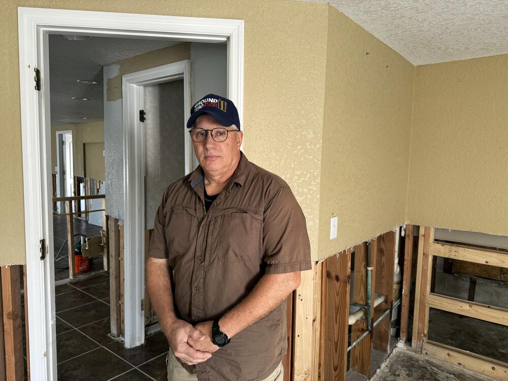 Steve Papola lives in Hudson, Fla. His home is undergoing repairs after sustaining damage during Hurricane Helene. <br>