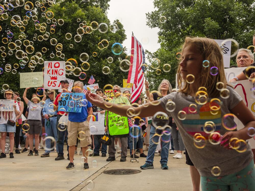 Macon, Ga.: People gathered Saturday in the same strip of downtown park used for a political rally nearly every weekend since the Hands Off protests in April.