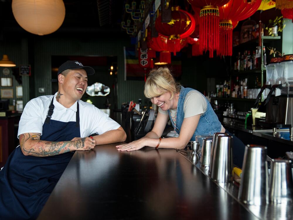 Shuai and Corrie Wang at King BBQ. They describe the food here as 