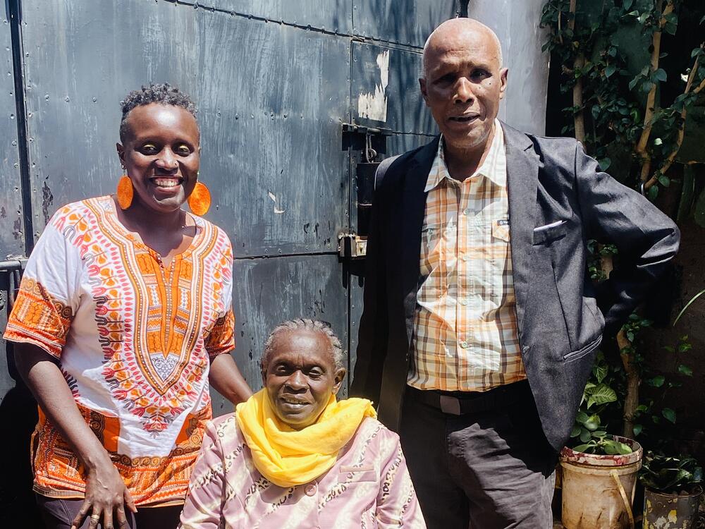 Esther Ngumbi with her parents, Bertha and Harrison — both teachers. They were determined to give an education not only to their son but to their four daughters — even though neighbors told Harrison not to spent money on school for his daughters since they'd grow up, marry and leave the family.