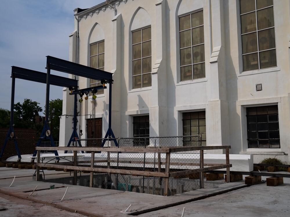 A memorial in the making next to Mother Emanuel African Methodist Episcopal Church in Charleston, S.C.