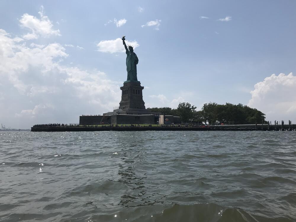 <em>Paddling around the Statue of Liberty on July 14, 2023, Rubinstein says, 