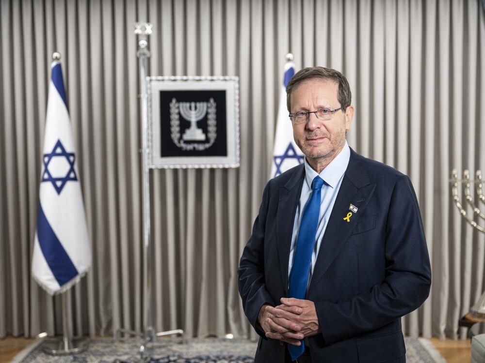 Israel President Isaac Herzog is seen at his official residence in Jerusalem.