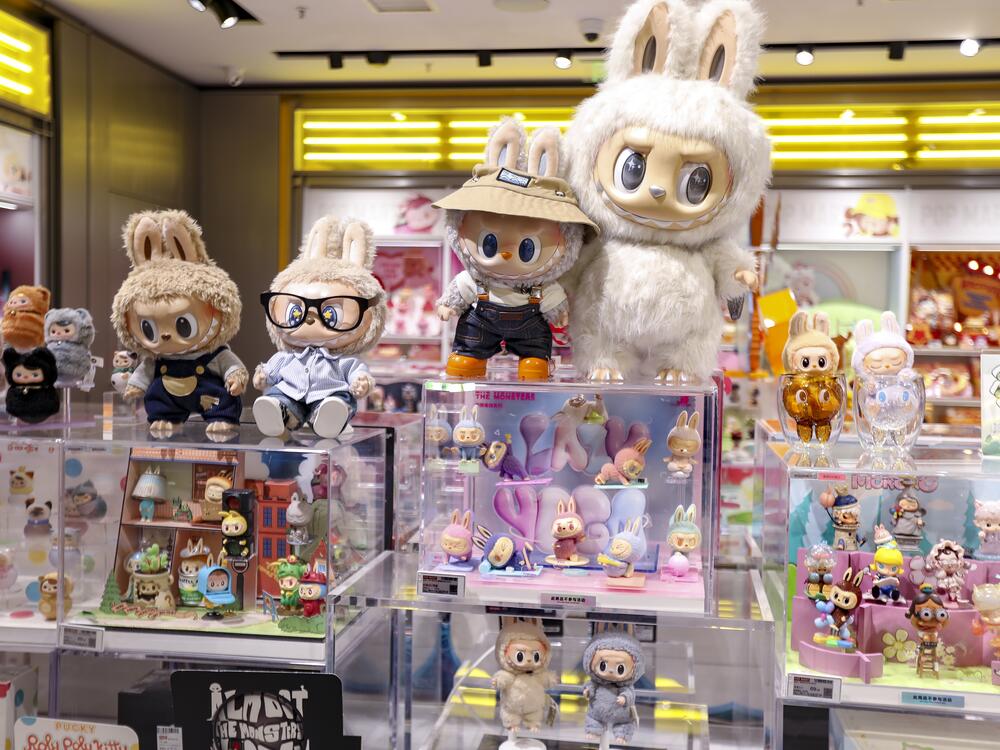 Labubu figures and dolls are seen on display at a Pop Mart store on June 9 in Shanghai.