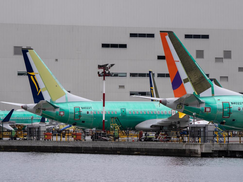 Boeing 737 MAX airplanes are pictured outside a Boeing factory on March 25, 2024 in Renton, Wash. A midair door plug blowout on an Alaska Airlines flight and subsequent grounding of flights precipitated a management shakeup at Boeing.