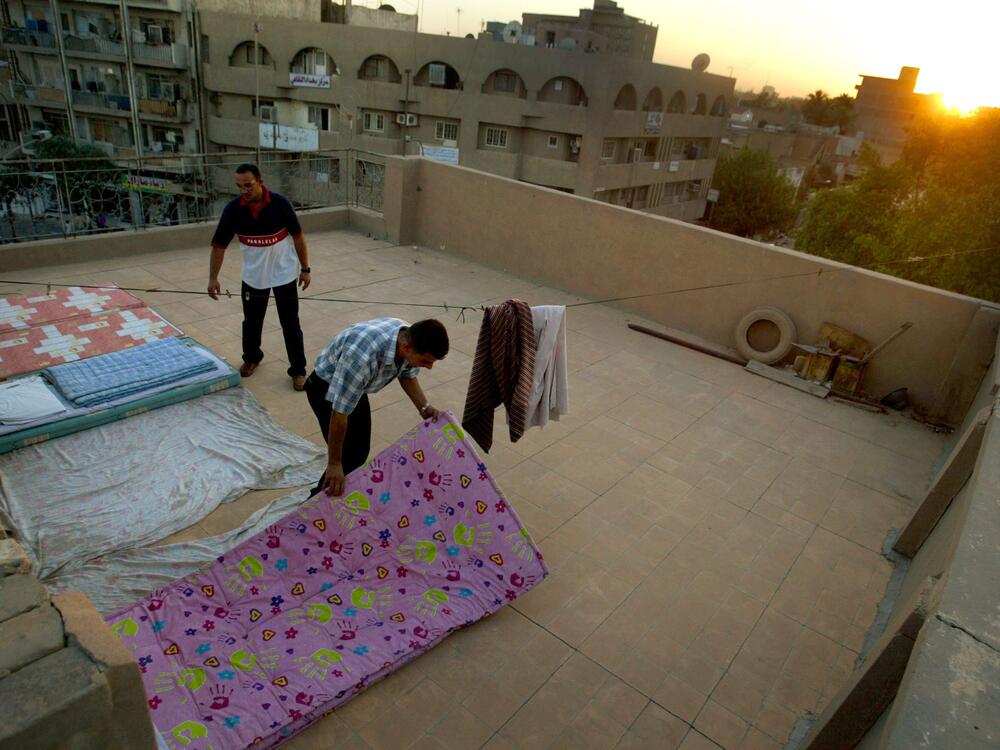 Heat makes it harder to sleep. In Baghdad, some neighbors set up mattresses on their roof to find a cool sleeping spot. A new study finds the risk of sleep apnea goes up along with temperatures.