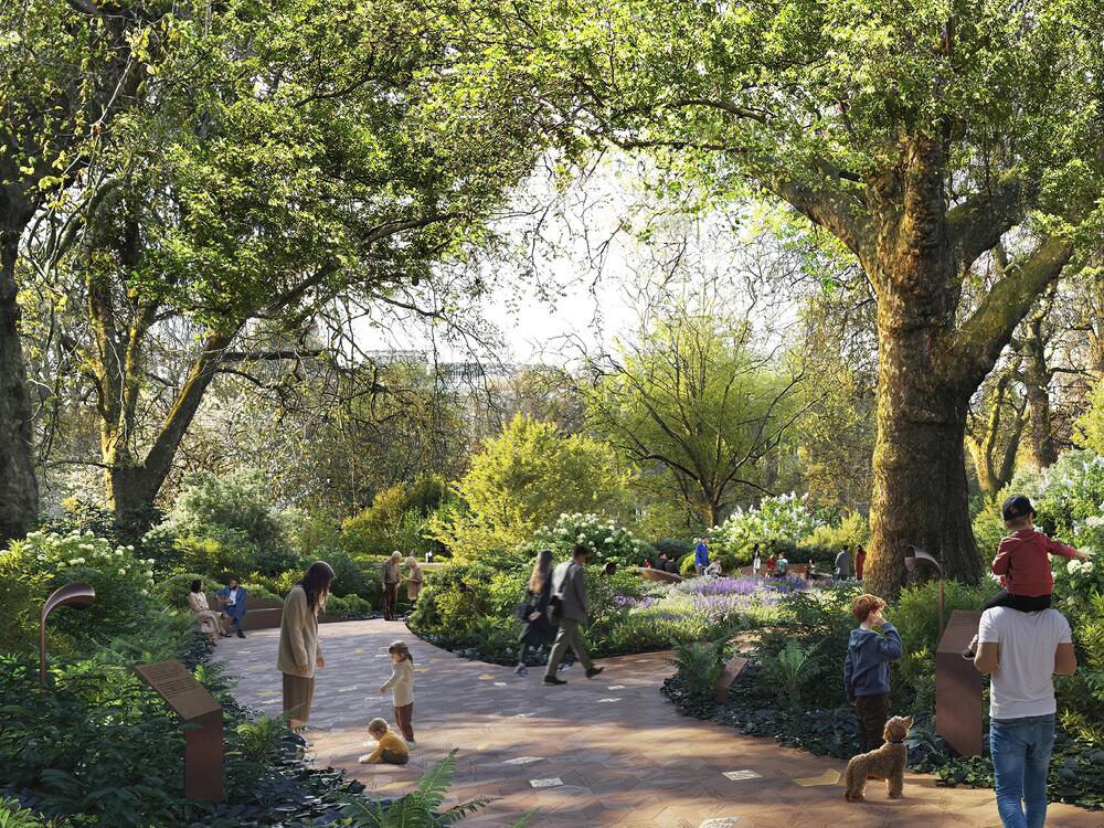 The design concept features gardens dedicated to the Commonwealth and the communities of the United Kingdom to create spaces for reflection and coming together.
