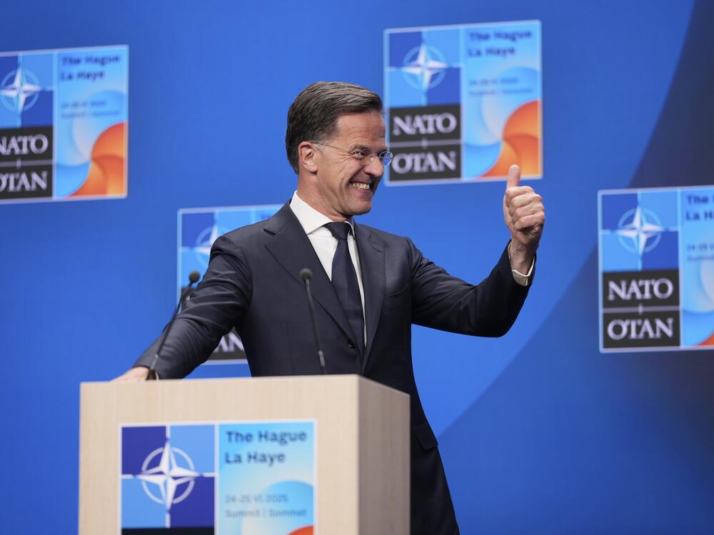 NATO Secretary General Mark Rutte speaks during a media conference at the NATO summit in The Hague, Netherlands, Wednesday, June 25, 2025.