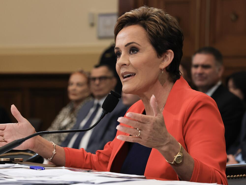 Kari Lake, President Trump's special adviser overseeing the shrinking of the U.S. Agency for Global Media, testifies before the House Committee on Foreign Affairs hearing on June 25, 2025 in Washington, DC.