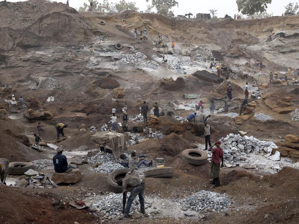 Children work alongside adults in a quarry in Ouagadougou, the largest city in Burkina Faso.