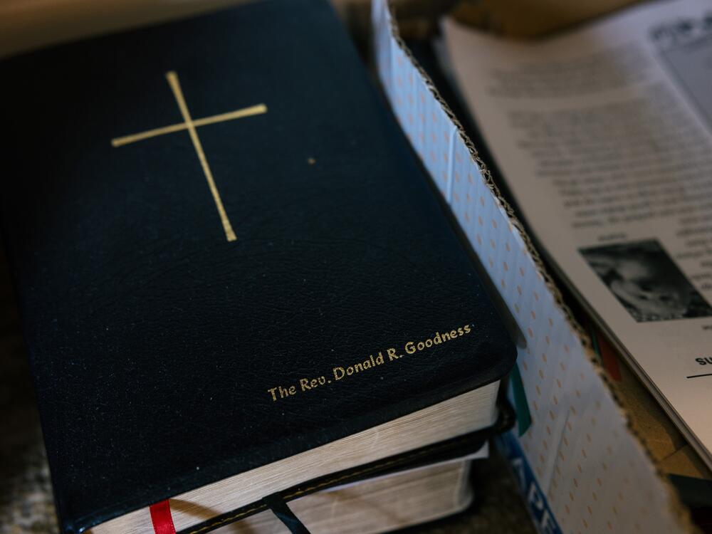The Rev. Donald Goodness was rector of a New York City church before retiring. He still watches sermons through the church's website.
