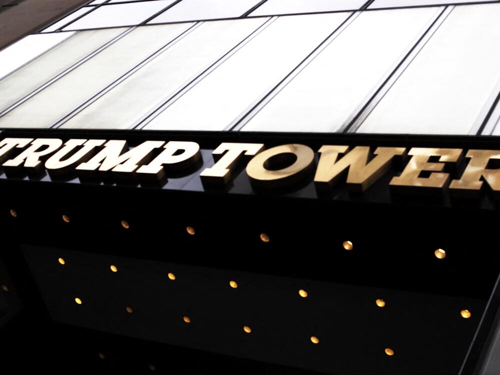 The entrance to the Trump Tower in New York in the USA on April 16.