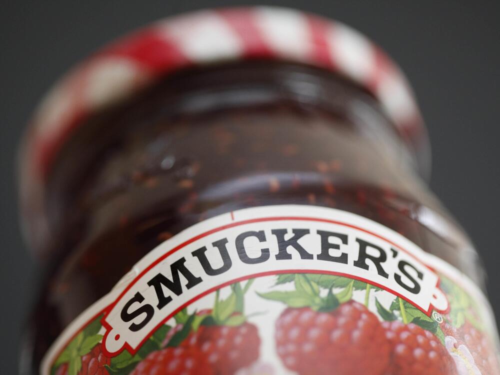 A jar of Smucker's preserves is displayed on Aug. 16, 2010, in Philadelphia.