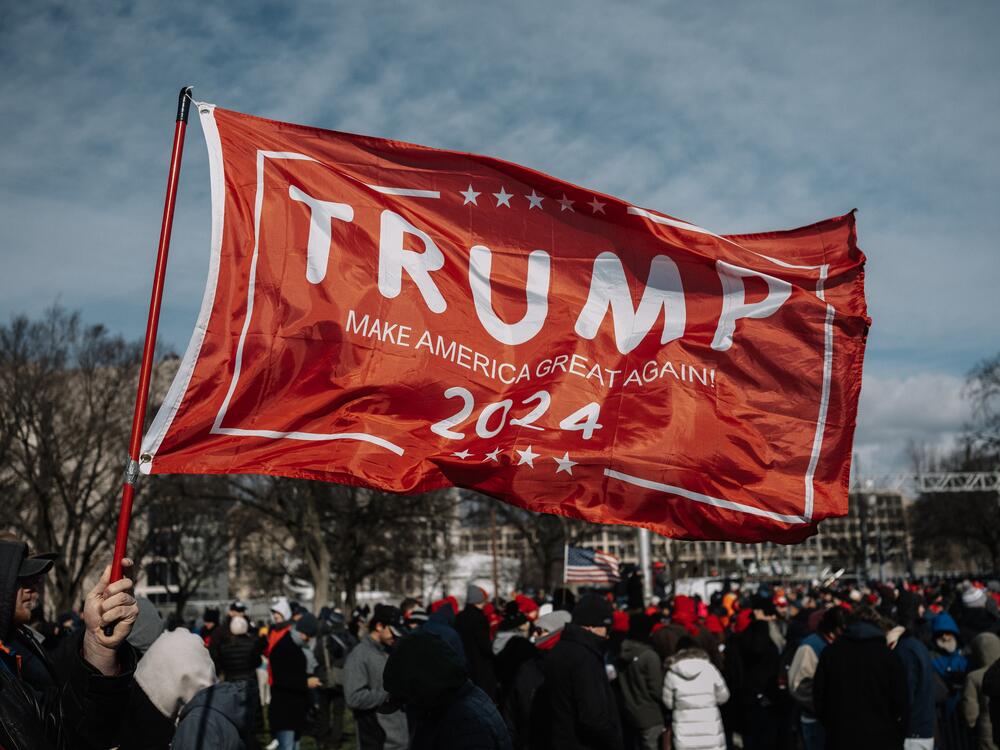 Pro-Trump supporters gather at the National Mall before the inauguration of the President Trump on January 20 in Washington, DC.