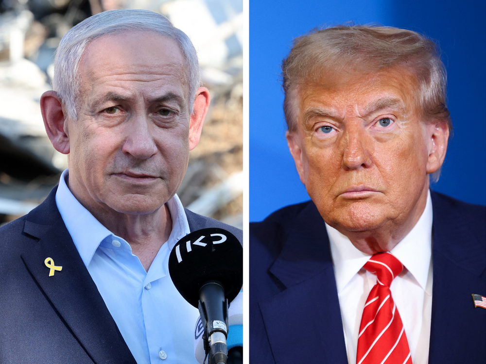 From left, Israeli Prime Minister Benjamin Netanyahu, U.S. President Trump and Iran's Supreme Leader Ayatollah Ali Khamenei.