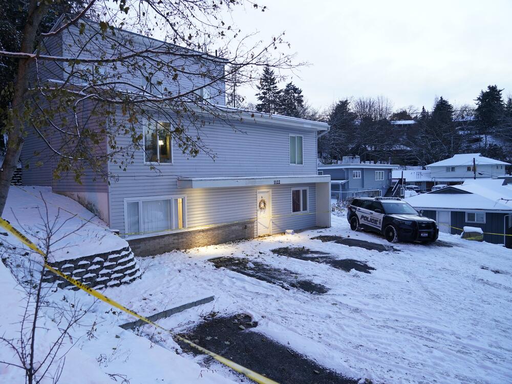 The home where four University of Idaho students were found dead — three of them roommates — is seen on Nov. 29, 2022. One year later, the building was demolished.