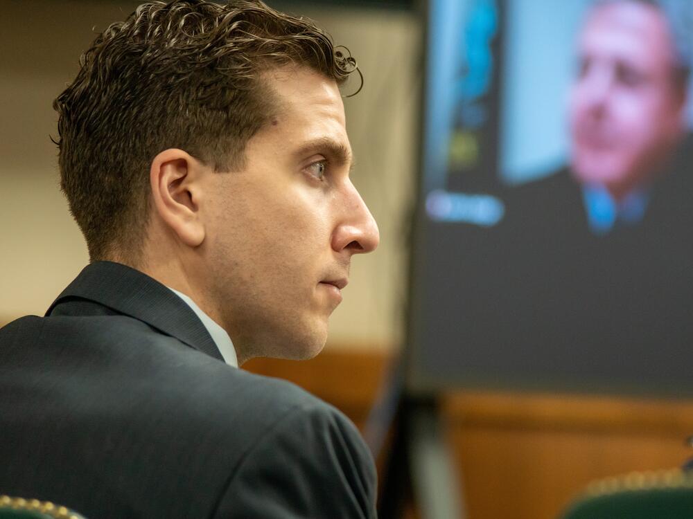 Bryan Koberger listens during a hearing on Oct. 26, 2023, in Moscow, Idaho. Kohberger is poised to agree to a plea deal to avoid going to trial on multiple murder charges in the November 2022 killings of Madison Mogen, 21; Kaylee Goncalves, 21; Xana Kernodle, 20; and Ethan Chapin, 20.