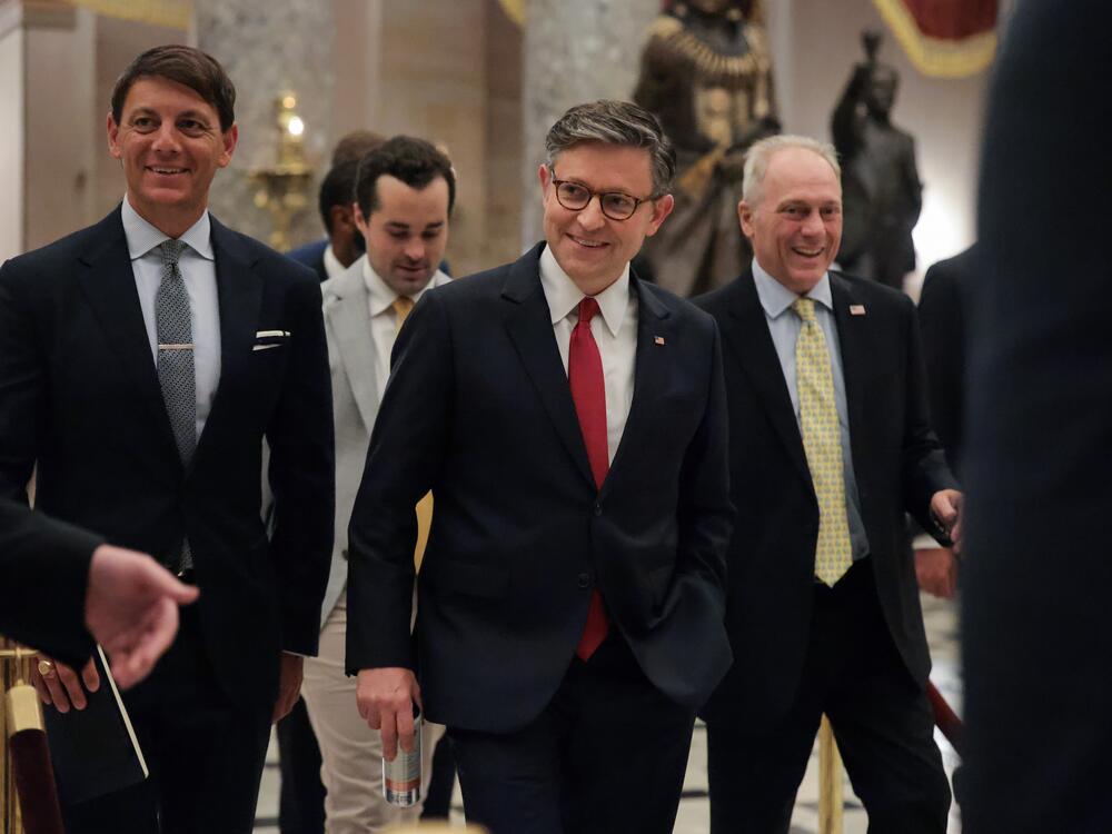 Speaker of the House Mike Johnson, R-La., leaves the House Chamber during a procedural vote on the One Big Beautiful Bill Act in the U.S. Capitol on Wednesday. Johnson managed to cobble together the votes needed to pass the final rule for the bill, setting the House up for final passage ahead of a self-imposed July 4 deadline.