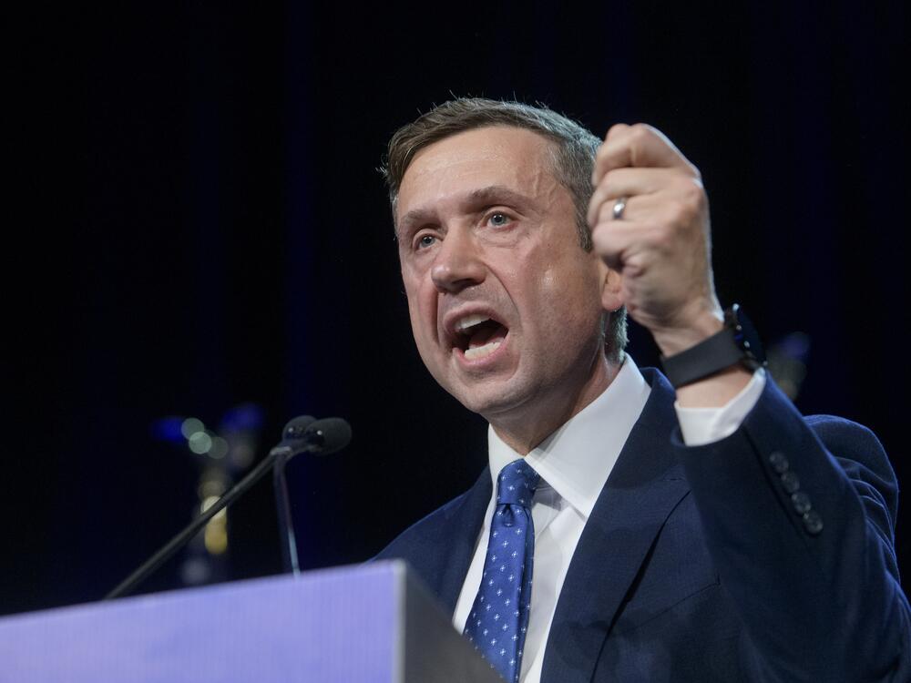 Democratic National Committee Chairman Ken Martin speaks after winning the vote at the Democratic National Committee Winter Meeting in February.