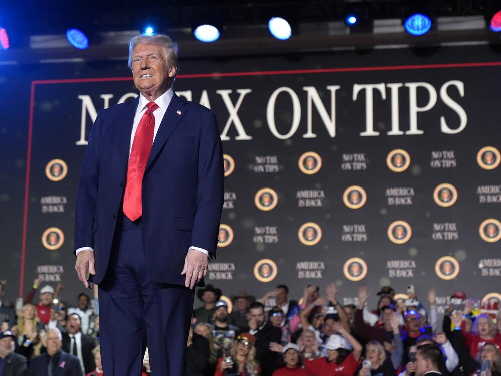 In this file photo, President Trump spoke about the economy during an event at the Circa Resort and Casino in Las Vegas, Saturday, Jan. 25.