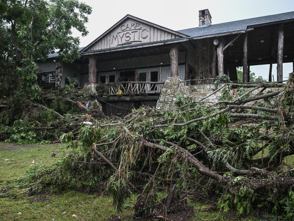 A view of Camp Mystic, the site of where at least 20 girls went missing after flash flooding in Hunt, Texas, on July 5, 2025.