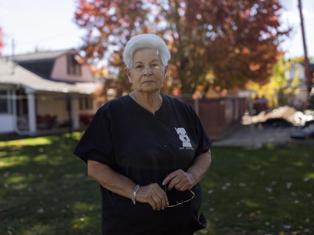Maria Burns stands outside of her home in Ashland, Ohio, on October 24, 2024. An orphan gas well on Burns' property  was plugged over the course of several months by Ohio's Orphan Well Program.