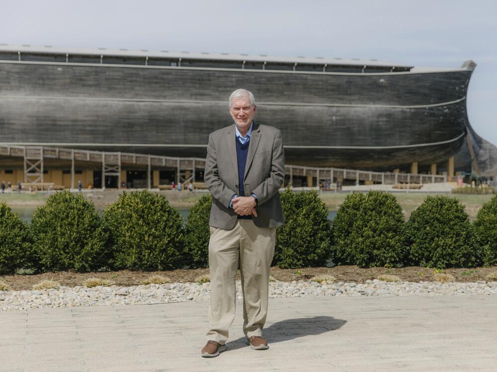 Ken Ham, founder of Answers in Genesis, poses for a portrait at the Ark Encounter in Williamstown, Ky., on March 21.