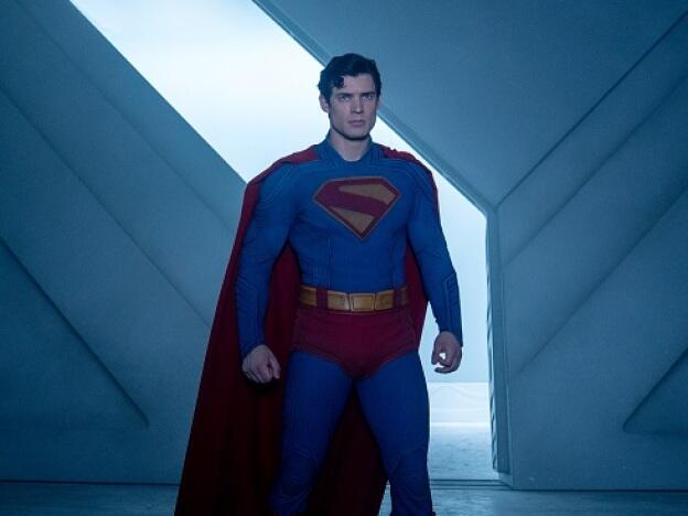 David Corenswet as Superman in <em>Superman</em>, a Warner Bros. Pictures release.