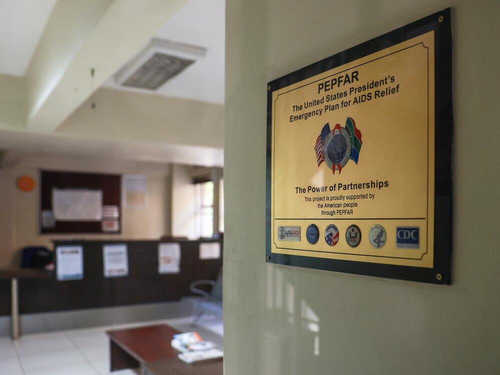 This plaque inside a medical facility in Pretoria states that it was funded by the United States President's Emergency Plan for AIDS Relief (PEPFAR).