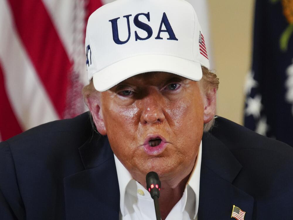 President Donald J. Trump speaks at a roundtable discussion at the Community Emergency Operations Center in Kerrville, Texas, Friday, July 11, 2025.