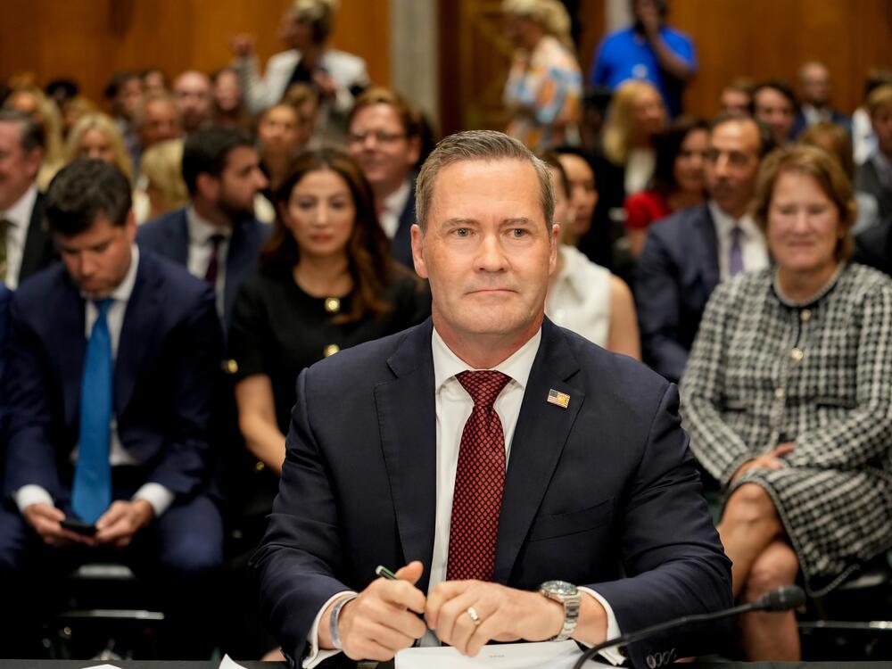 Former national security adviser Mike Waltz, President Trump's nominee to be U.S. ambassador to the United Nations, attends his Senate Foreign Relations Committee confirmation hearing on July 15.