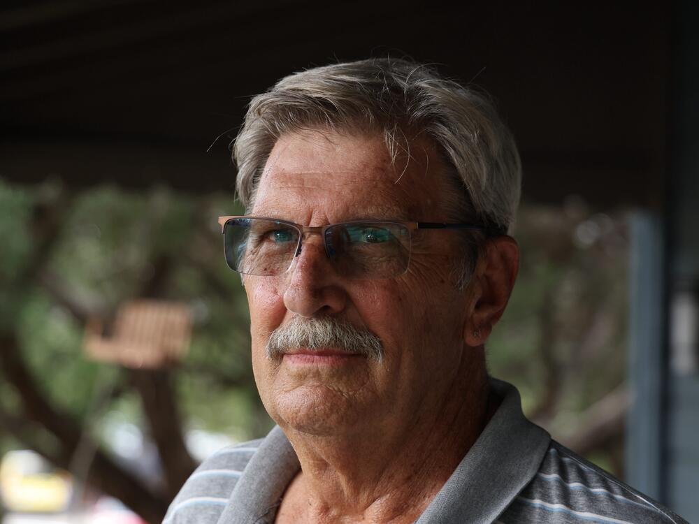 Jim Venable, 77, a construction superintendent in Wimberley Texas, poses for a portrait at the Wimberley Visitor Center on July 9.