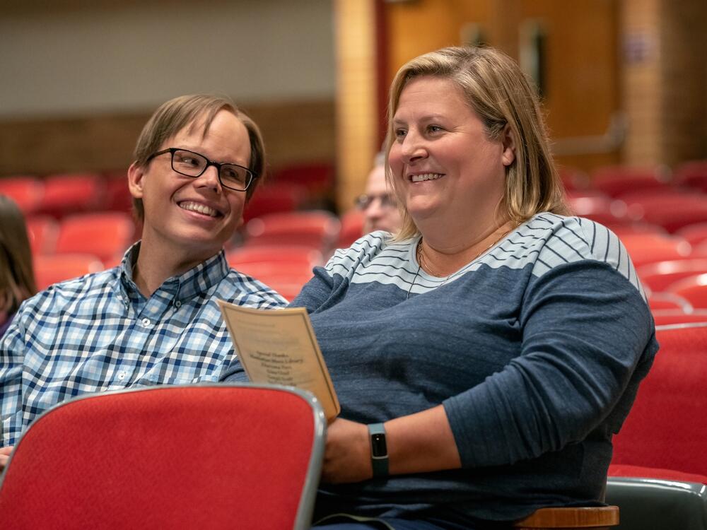 Jeff Hiller and Bridget Everett in <em>Somebody Somewhere.</em>
