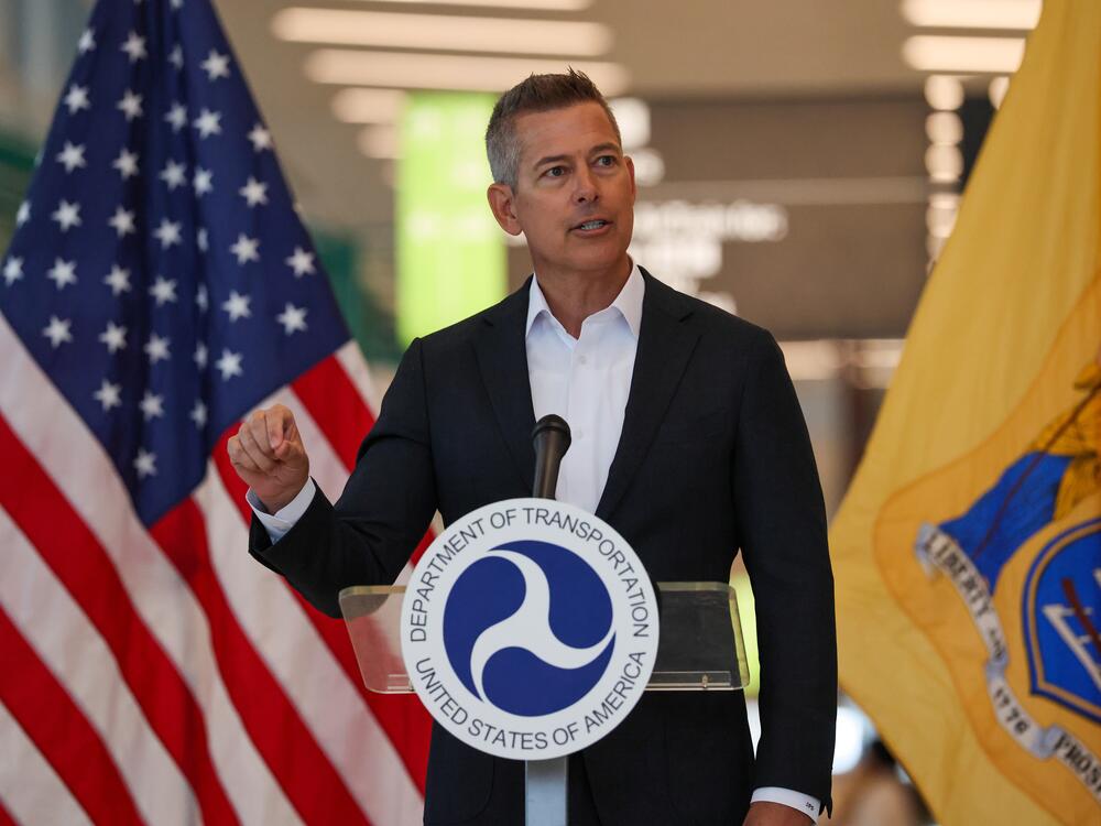 Transportation Secretary Sean Duffy holds a news conference at Newark Liberty International Airport, where he announced the reopening of a major runway at the airport, nearly two weeks ahead of schedule in Newark, N.J., on June 2.