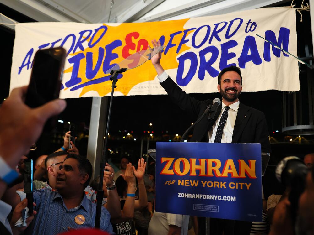 New York mayoral candidate, State Rep. Zohran Mamdani greets supporters during an election night gathering in the Long Island City neighborhood in Queens on June 24.