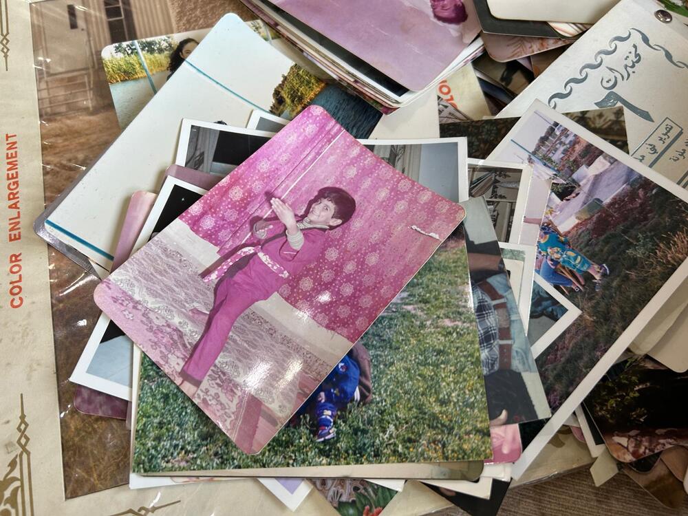 Adham Aljamous's childhood photos from Syria, the only physical memories he has of his past.