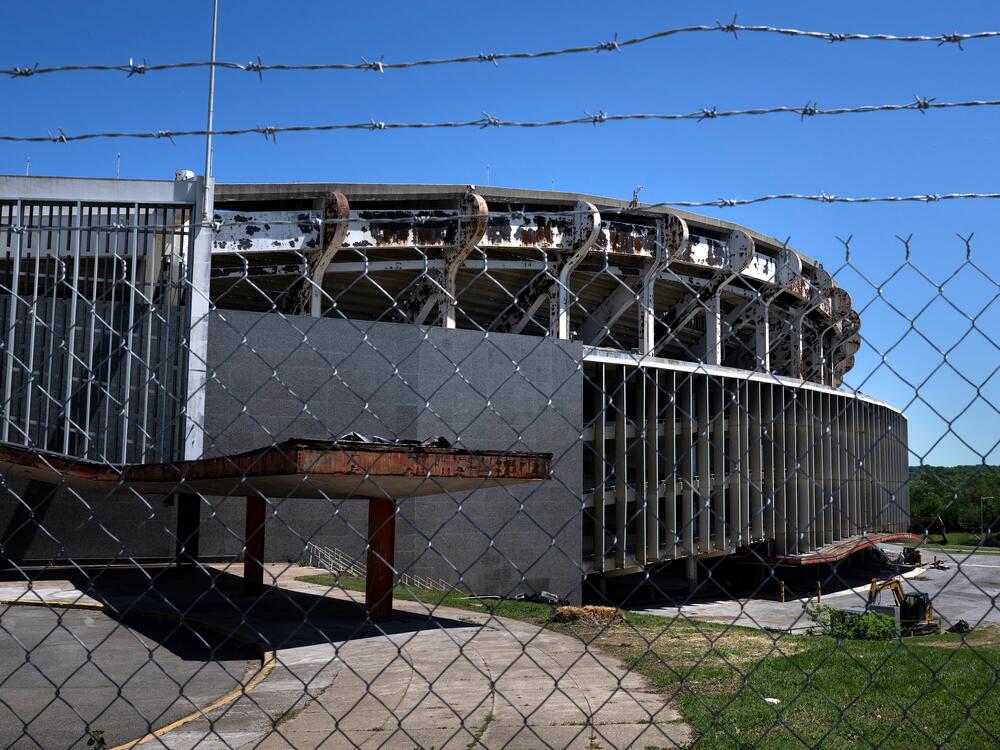 A view of the Robert F. Kennedy (RFK) Stadium, defunct and currently under demolition, in Washington, D.C., on April 28, 2025. President Trump is threatening to intervene in a deal for a new stadium.