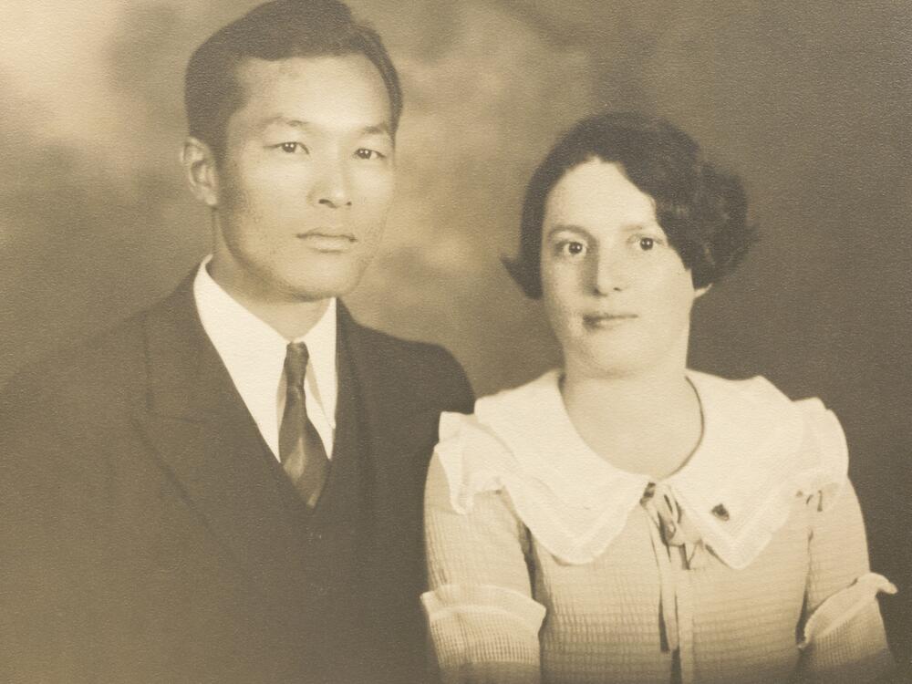 Karl Yoneda and Elaine Buchman, March 1933. The couple would later be incarcerated with their son at the Manzanar concentration camp during World War II.