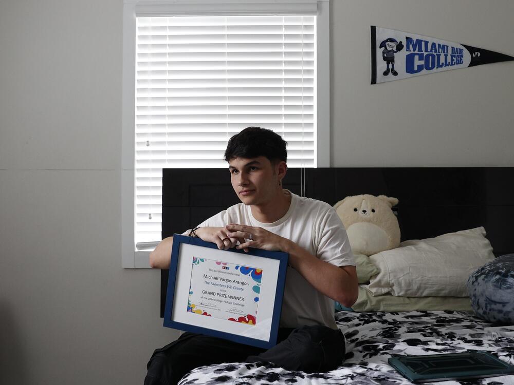 Michael Vargas in his room on April 3, 2024, in Miami.