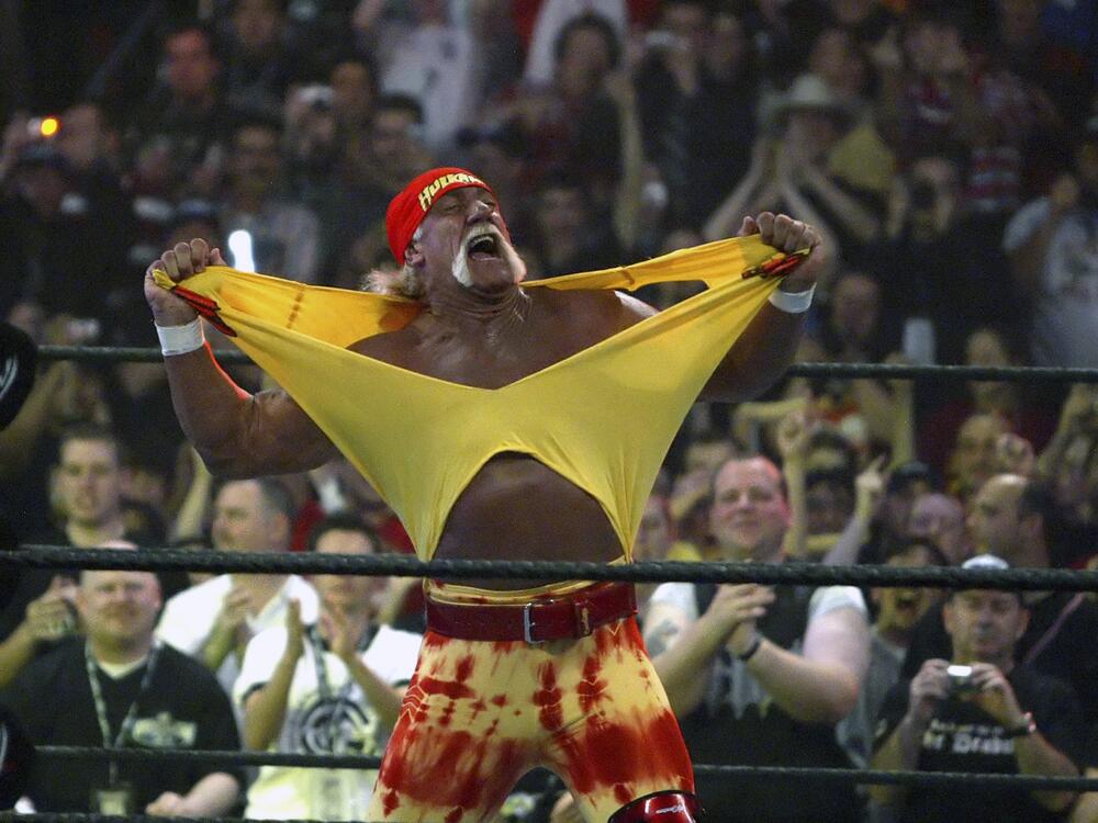 Hulk Hogan between matches during WrestleMania in Los Angeles in 2005.
