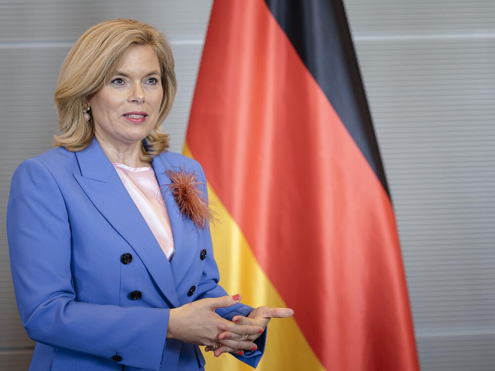 President of German Parliament Bundestag Julia Klöckner speaks to the media on July 8 in Berlin.