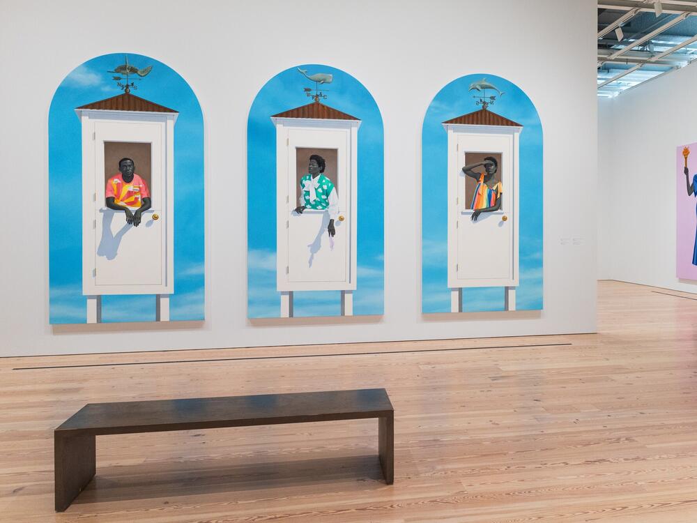 A portion of <em>Amy Sherald: American Sublime</em> as it currently appears at the Whitney Museum of American Art in New York.