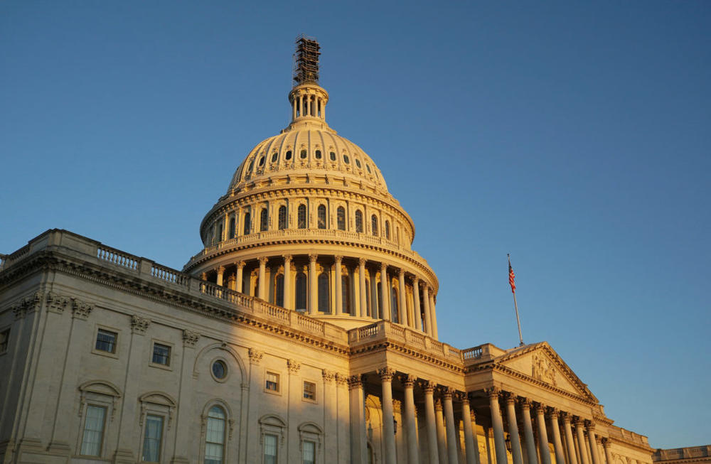 The morning sun hits the dome of the Capitol on a day where House Republicans will hold a closed conference meeting to vote by secret ballot to nominate a House speaker, at the Capitol in Washington, U.S., October 11, 2023. REUTERS/Kevin Lamarque