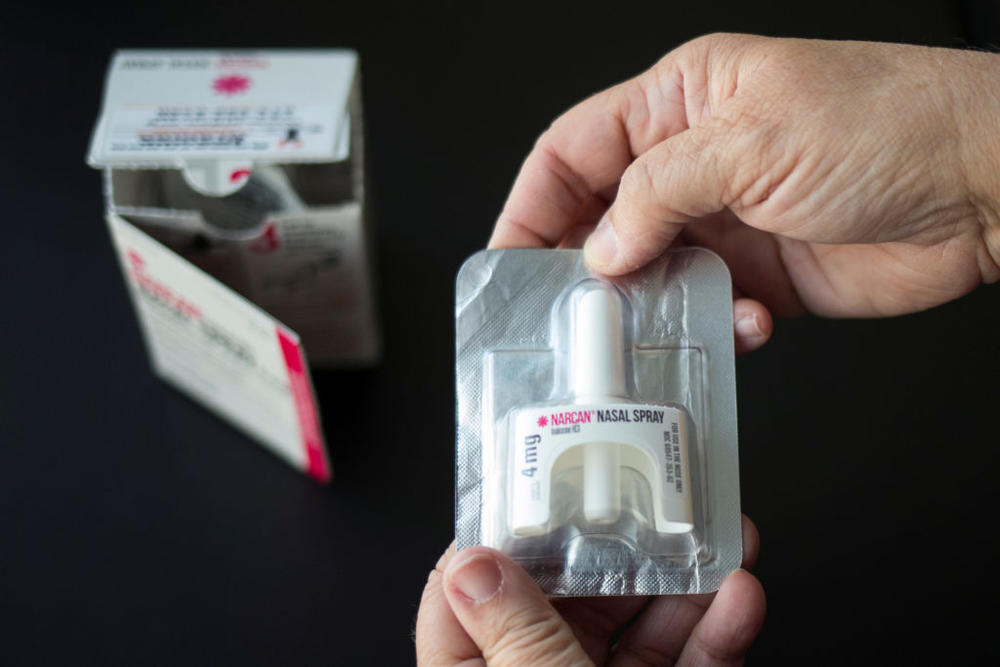 A nurse holds NARCAN nasal spray medication at a outpatient treatment center in Indiana, Pennsylvania, U.S. on August 9, 2017. Picture taken on August 9, 2017. REUTERS/Adrees Latif