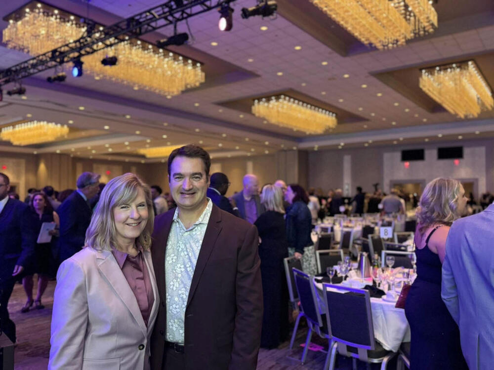 Melissa Hortman, a former assembly speaker and her husband, Mark, pose for a photograph at the annual Humphrey-Mondale Dinner in Minneapolis, June 13, 2025. A gunman posing as a police officer killed the senior Democratic state assemblywoman and her husband on June 14, 2025 in an apparent "politically motivated assassination." Minnesota House DFL Caucus/Handout via Reuters.