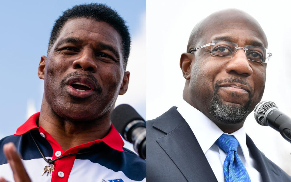 Herschel Walker and Sen. Raphael Warnock as election day approaches in Georgia. Photos provided by Getty Images