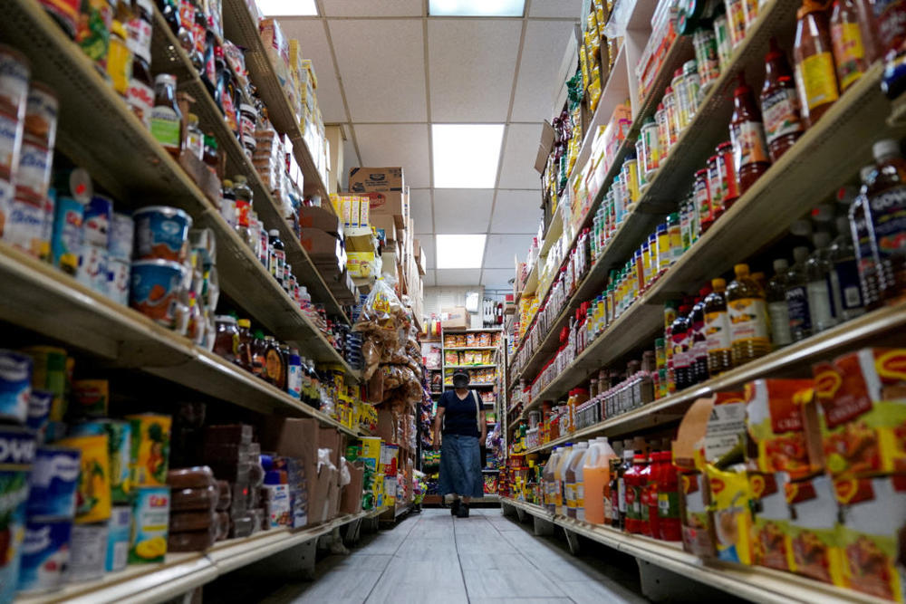 A woman shops for groceries at El Progreso Market in the Mount Pleasant neighborhood of Washington, D.C., U.S., August 19, 2022. Photo by Sarah Silbiger/REUTERS