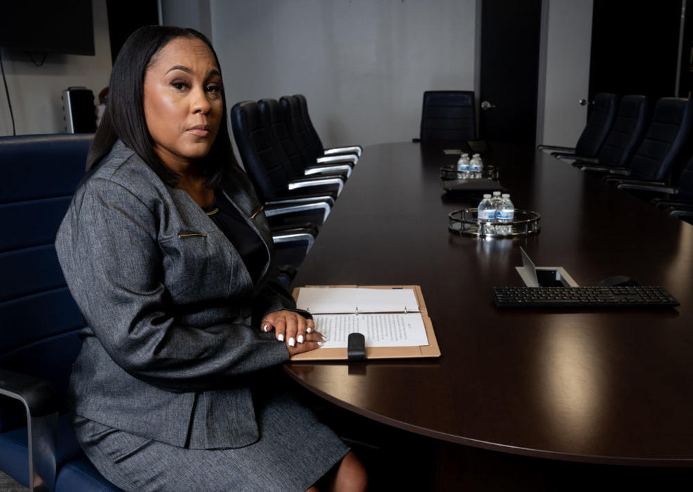 Fani Willis, the district attorney of Fulton County, Georgia, poses for photos in her chambers at the Fulton County Court House in Atlanta, Georgia on Tuesday, August 8, 2023. Photo by Megan Varner for The Washington Post via Getty Images