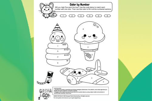 Gasha Go Color By Number Activity Sheet